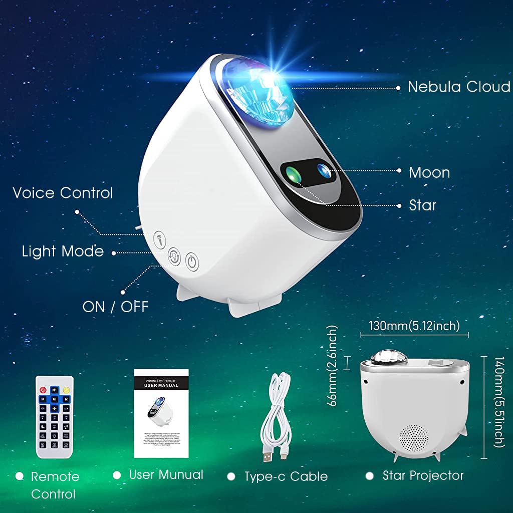 3In1 Bluetooth Aurora Light Projector Lamp